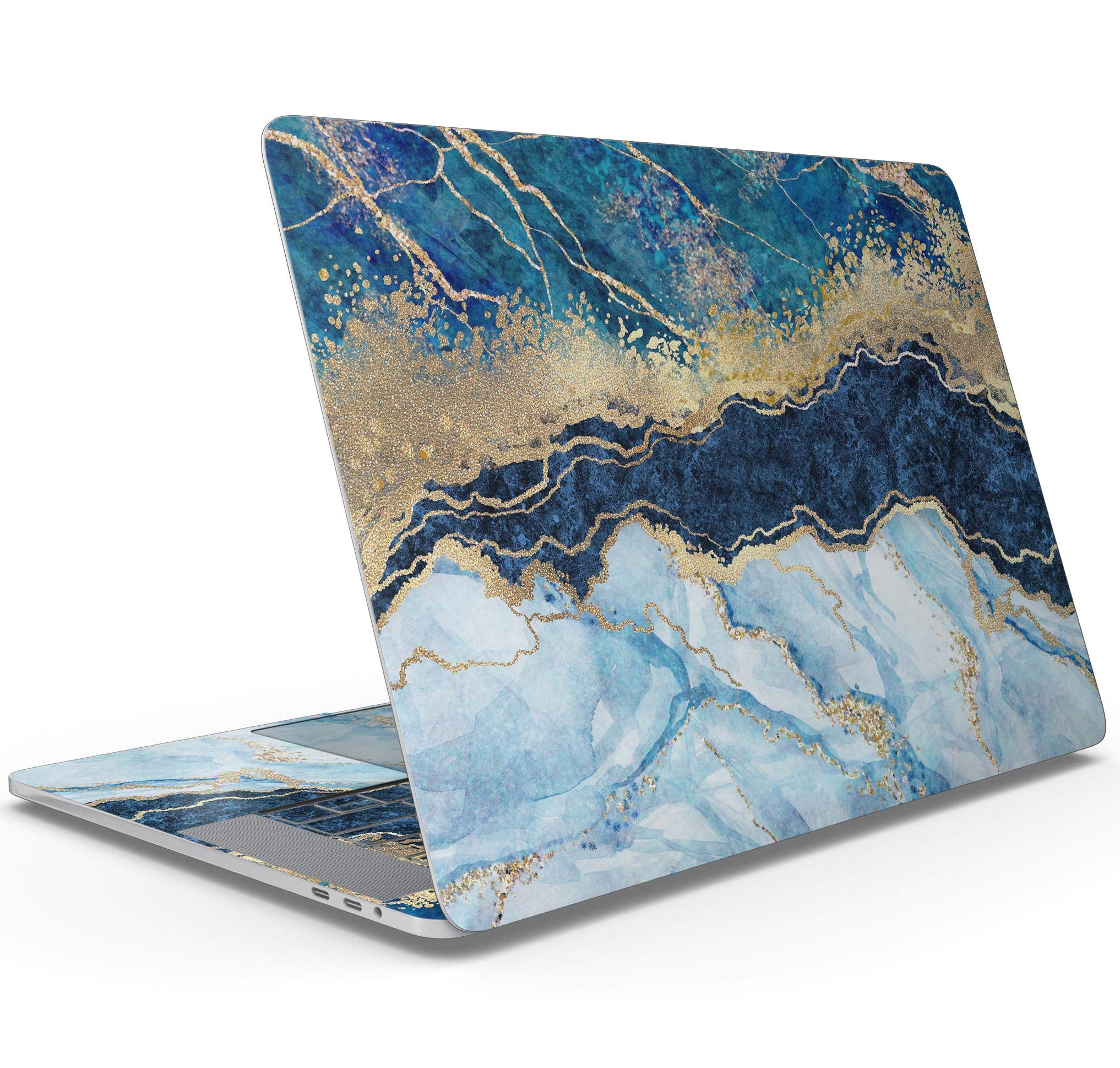 Premium Foiled Marble Agate Full-Body Wrap Scratch Resistant Decal Skin for MacBook Air 13