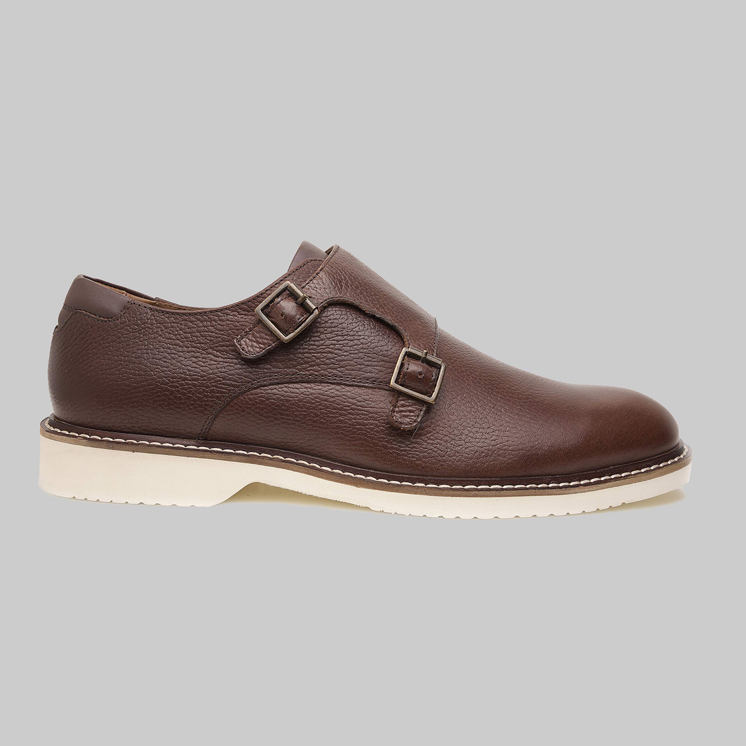 Genuine Leather Suede Dress Shoes for Men | Luxury Handcrafted Monk Strap Shoes | Lightweight EVA Sole Plain Toe Casual Shoes | Perfect for Business, Wedding & Formal Occasions