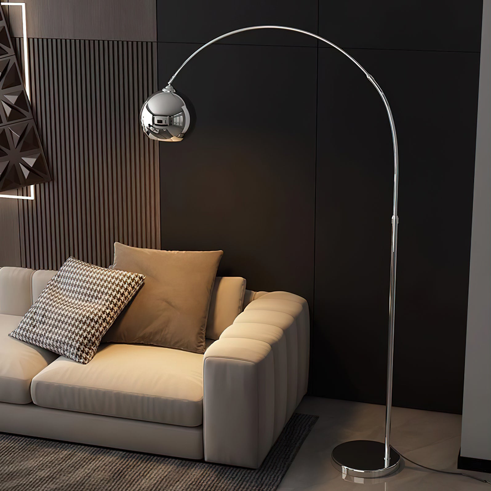 Modern Angler Floor Lamp - Adjustable LED Reading Light for Living Room, Bedroom & Office - Dimmable Standing Lamp with Flexible Gooseneck Design - Perfect for Reading, Working & Relaxing