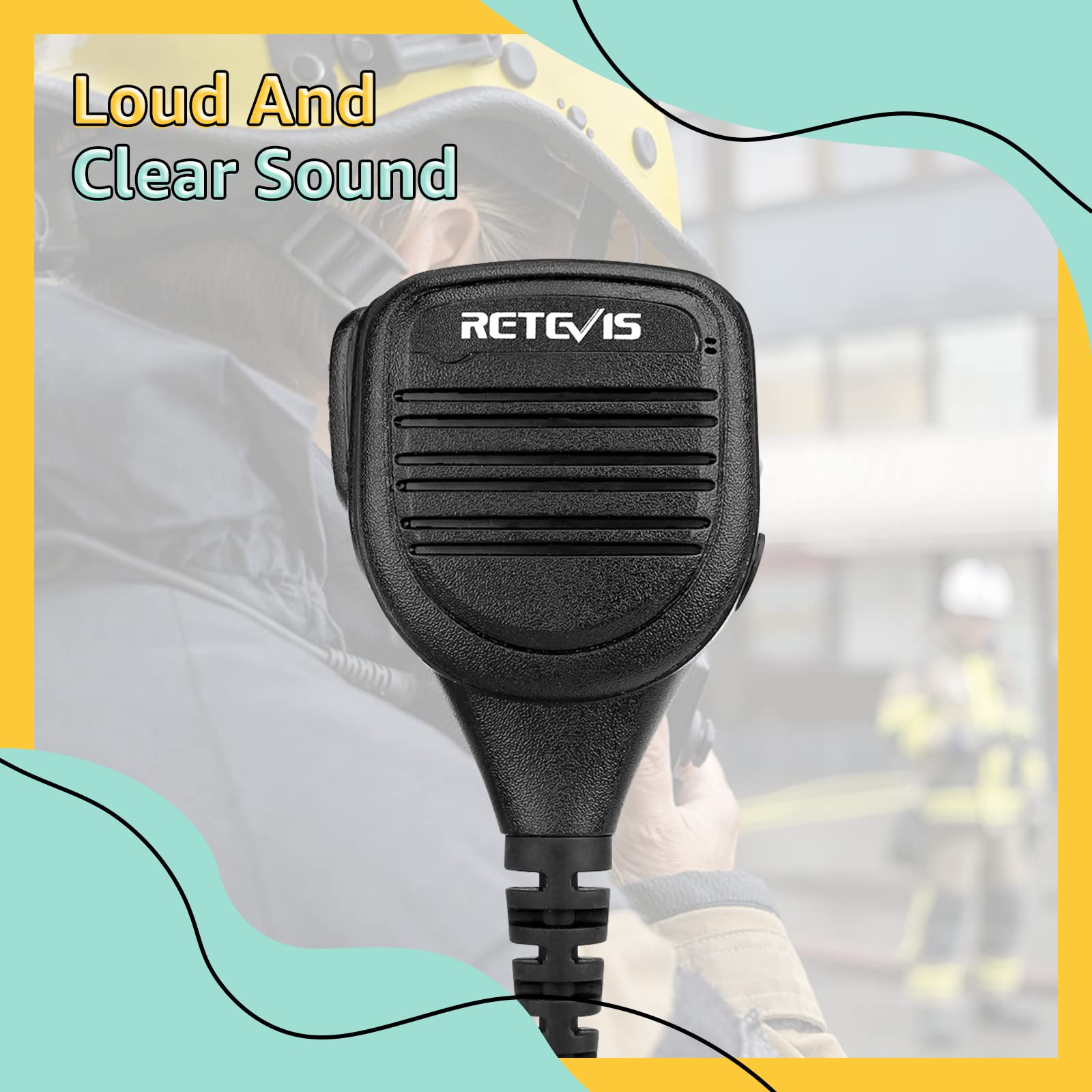 Retevis RT21 Walkie Talkie Microphone - IP54 Waterproof Shoulder Speaker Mic for RT22 RT68 H-777 RT85 RT27 RT86 RT18 RB45 BAOFENG UV-5R 5RM BF-F8HP Kenwood SAMCOM Radios - 3.5mm Audio Jack (1 Pack) - Perfect for Outdoor Adventures, Construction Sites & Emergency Communication