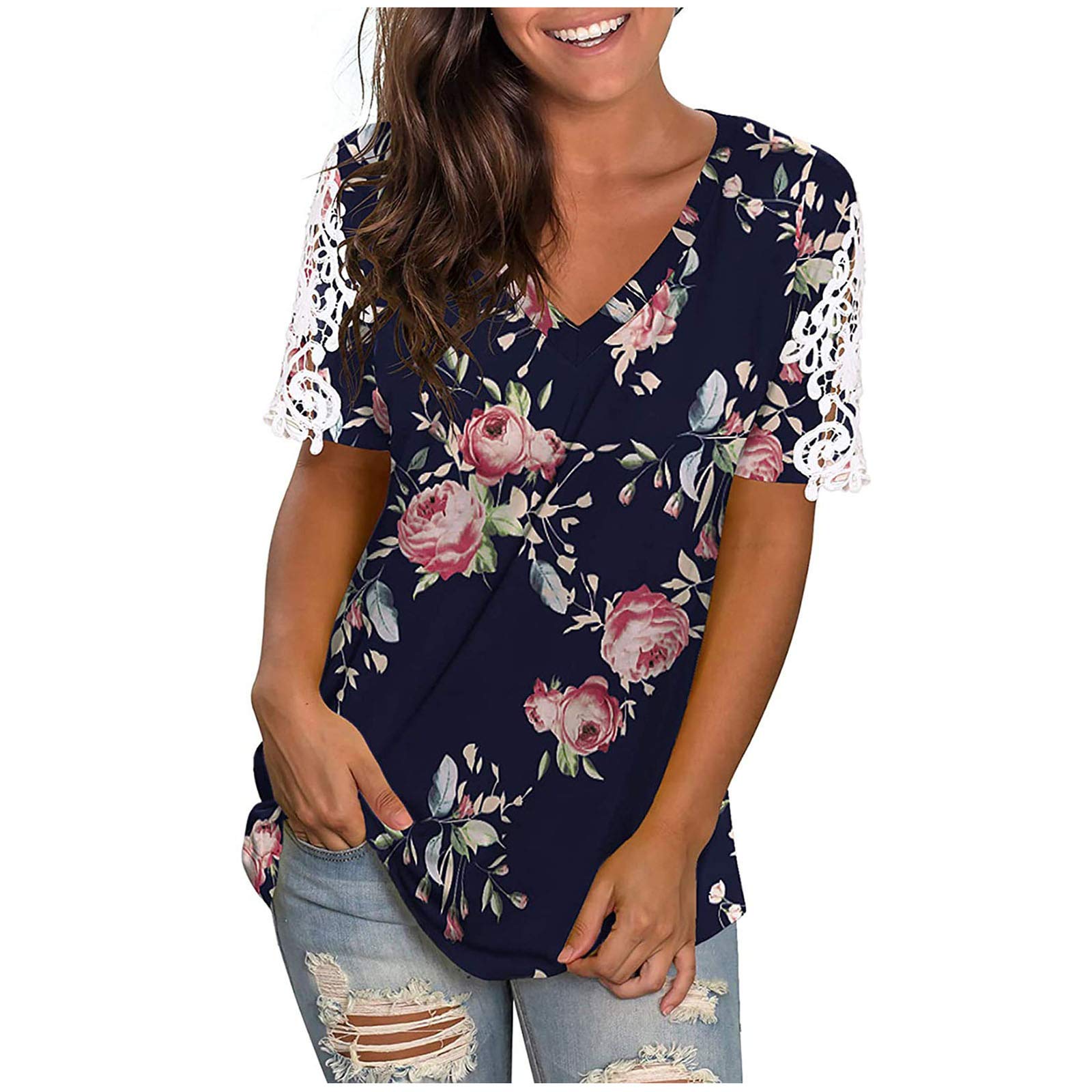 Women's Summer Tops - Casual Short Sleeve Square Neck Blouses with Puff Sleeves | Loose Fit T-Shirts & Tees for Beach, Vacation, and Everyday Wear