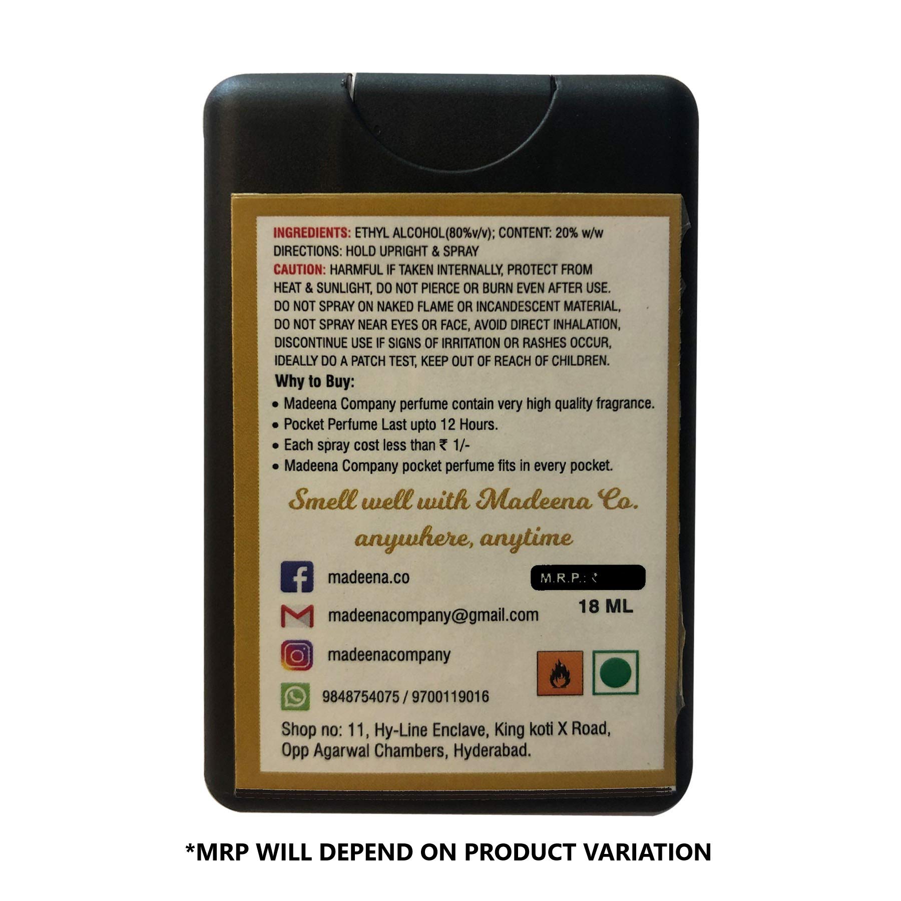 Premium MADEENA CO. Oudh Al-Khalifa Pocket Perfume 18ml - Long Lasting 24 Hours Fragrance for Men & Women | Perfect for Travel, Office & Special Occasions