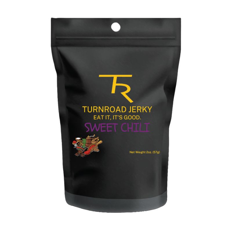 TurnRoad Beef Jerky - Sweet Chili Flavor | Premium Dried Meat Snack | High Protein, Low Carb | Perfect for Hiking, Camping & Road Trips