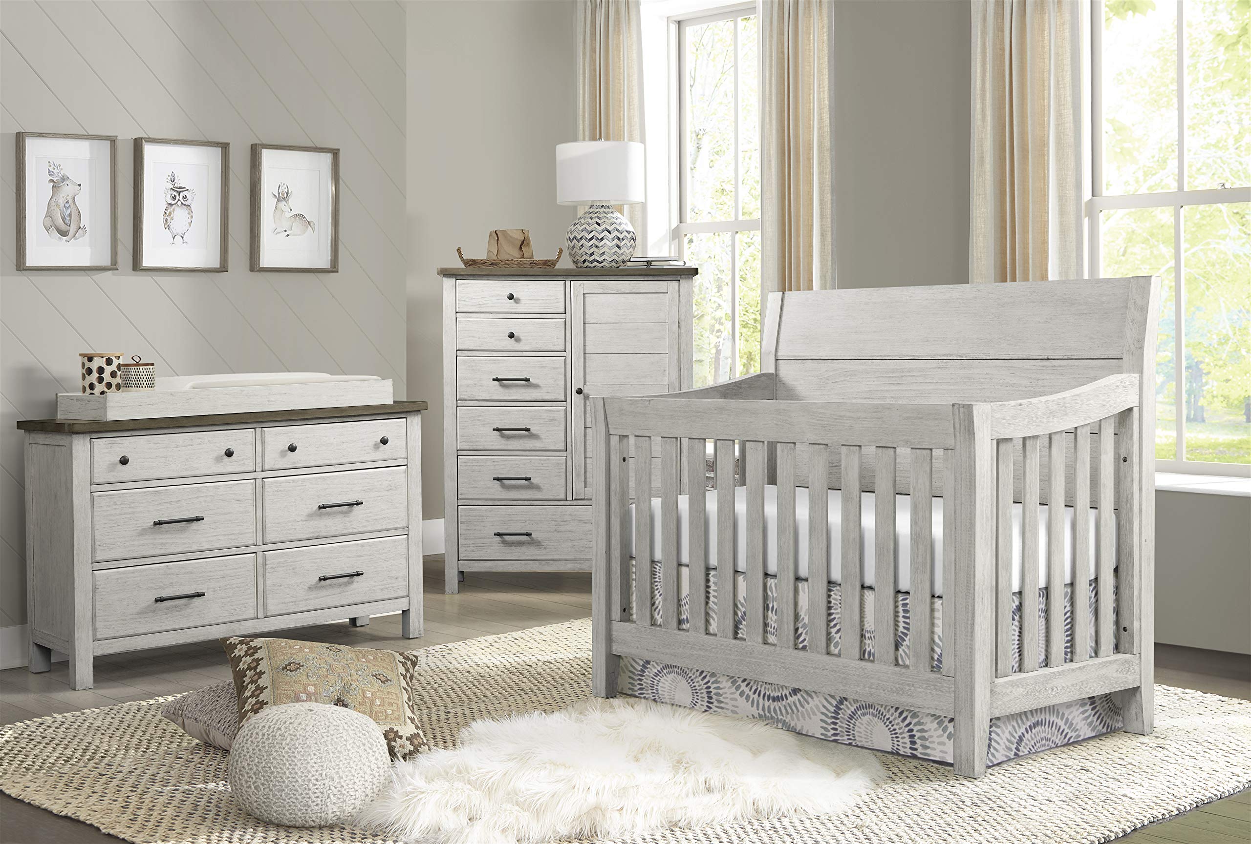 Westwood Design 2 Drawer Nightstand - Solid Wood Bedside Table with Storage, Timber Ridge Finish - Perfect for Bedroom, Guest Room, or Dormitory Furniture