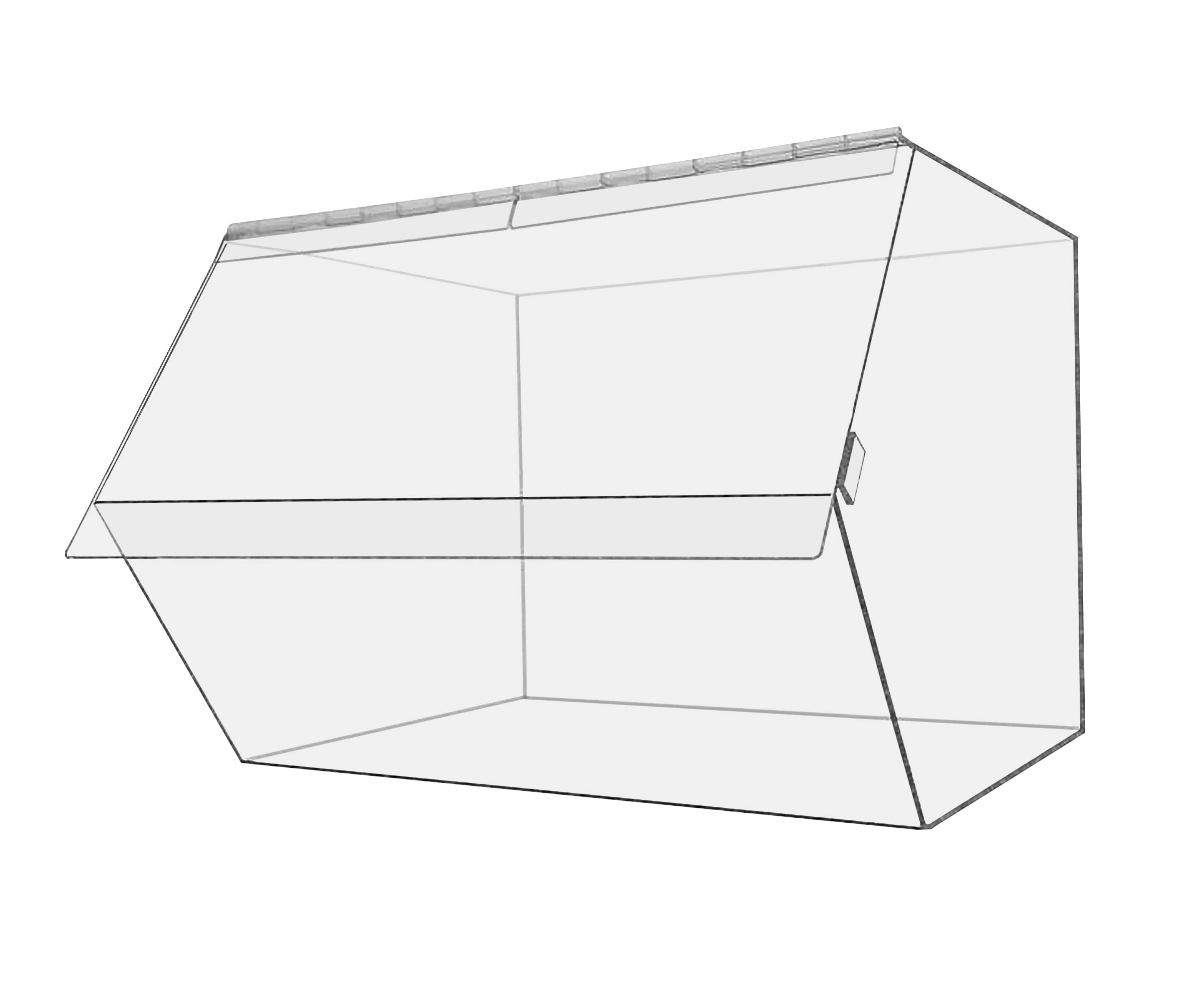 Large 16-Inch Wide Bread Box for Kitchen Countertop - Pantry Organizer with Hinged Lid & Top Opening - Perfect for Storing Bread, Pastries, Baked Goods & Dry Food - Ideal for Home, Bakery or Cafe Display