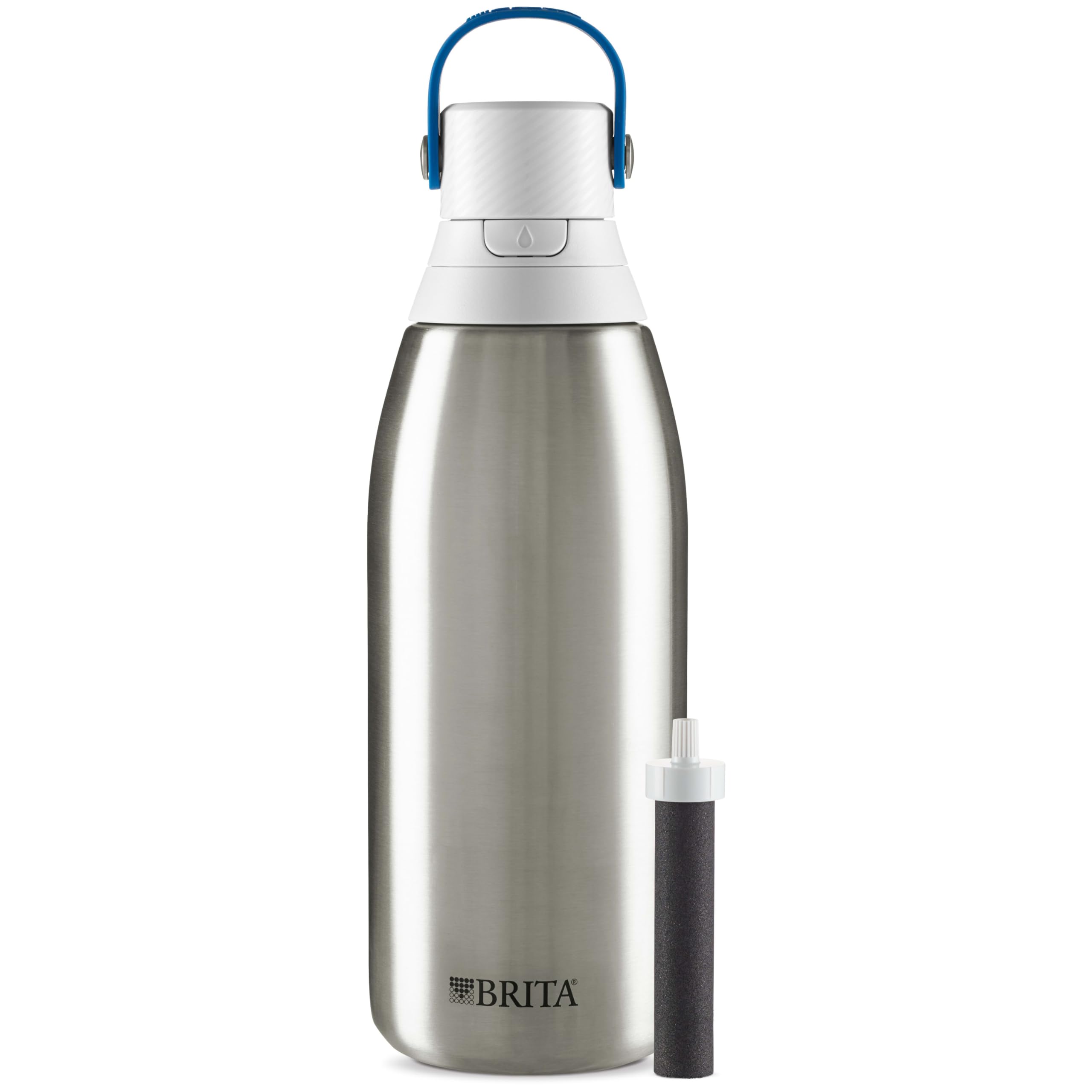 Brita Premium Stainless Steel Water Filter Bottle - 32 oz BPA-Free Insulated Water Bottle with Built-in Filter for Clean Drinking Water | Perfect for Gym, Hiking, Travel & Outdoor Activities