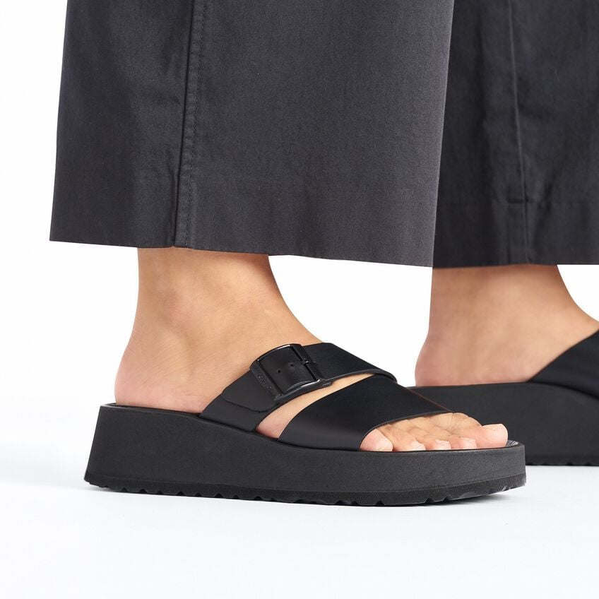 Birkenstock Women's Almina Leather Sandals - Black Comfort Footwear for Casual Wear & Summer Outfits