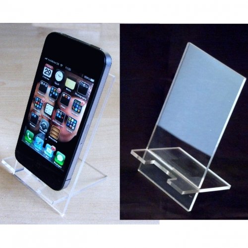 Clear Acrylic Phone Stand for Desk - 5 Pack Multi-Angle Adjustable Phone Holder for iPhone, Samsung & Smartphones - Perfect for Home Office, Workstation & Video Calls
