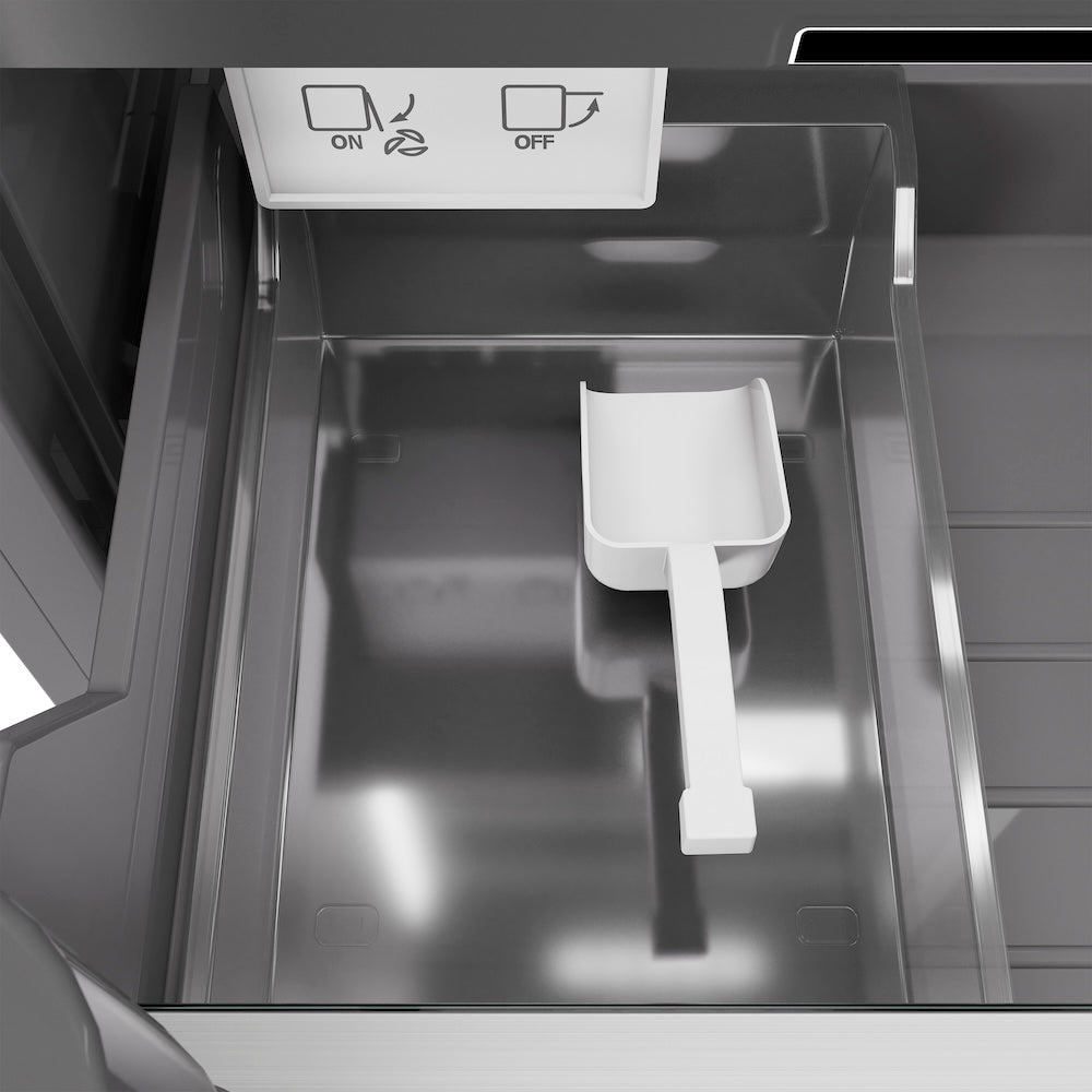 ZLINE Autograph Edition 18 Inch 8.6 Cu Ft Right Hinge Stainless Steel Column Freezer with Graphite Gray Interior & Matte Black Accents (RCFVRZ 30418 MB) - Perfect for Home Bars, Basements, and Commercial Kitchens