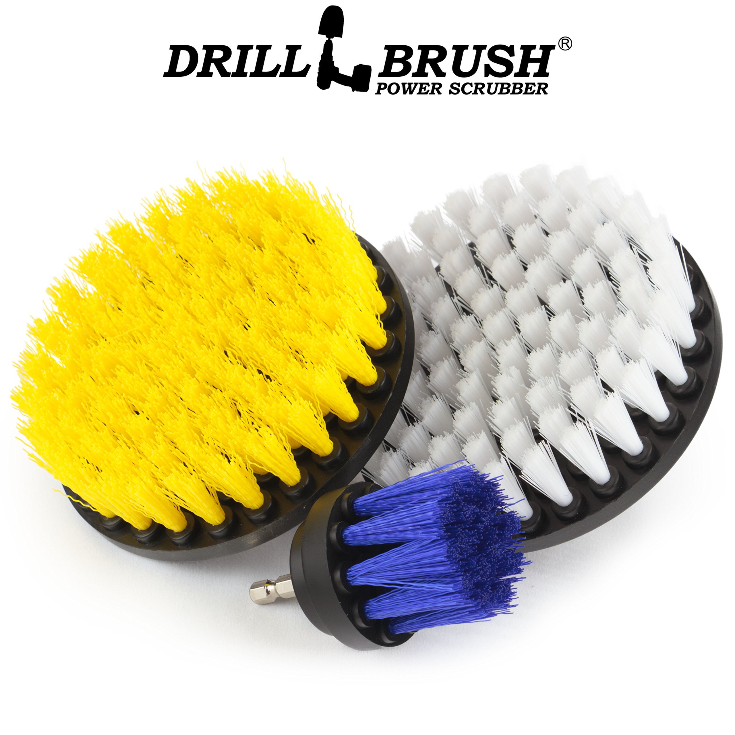 Spin Brush for Bathroom Cleaning - Heavy Duty Scrub Brush with Nylon Bristles - Soft & Thin Cleaning Brush for Tight Spaces - Tile Grout Cleaner & Boat Scrub Brush - Perfect for Shower Tiles, Kitchen Sinks & Hard-to-Reach Areas