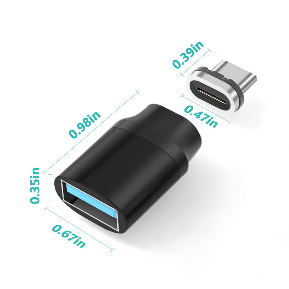 AUCON USB C to USB 3.0 Adapter - Magnetic Connector for MacBook Pro, USB Hub, Keyboard & Flash Drive - 5Gbps High-Speed Data Transfer - Perfect for Office, Travel & Home Use