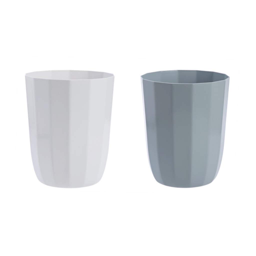 WBDZ Portable Trash Can - Small Plastic Waste Bin for Kitchen, Bathroom & Living Room | No-Cover Desktop Garbage Can in White & Blue | Ideal for Home, Office & Dorm Use