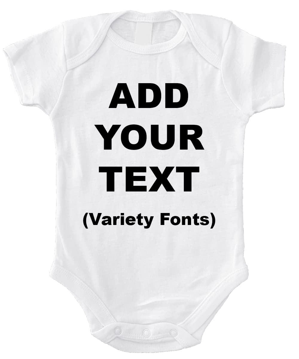 Custom Printed Baby Short Sleeve Bodysuits - Ultra Soft 100% Cotton Onesies for Newborns, Infants & Toddlers - Personalized Text & Design for Baby Boys & Girls - Perfect for Playdates, Photo Shoots & Everyday Comfort
