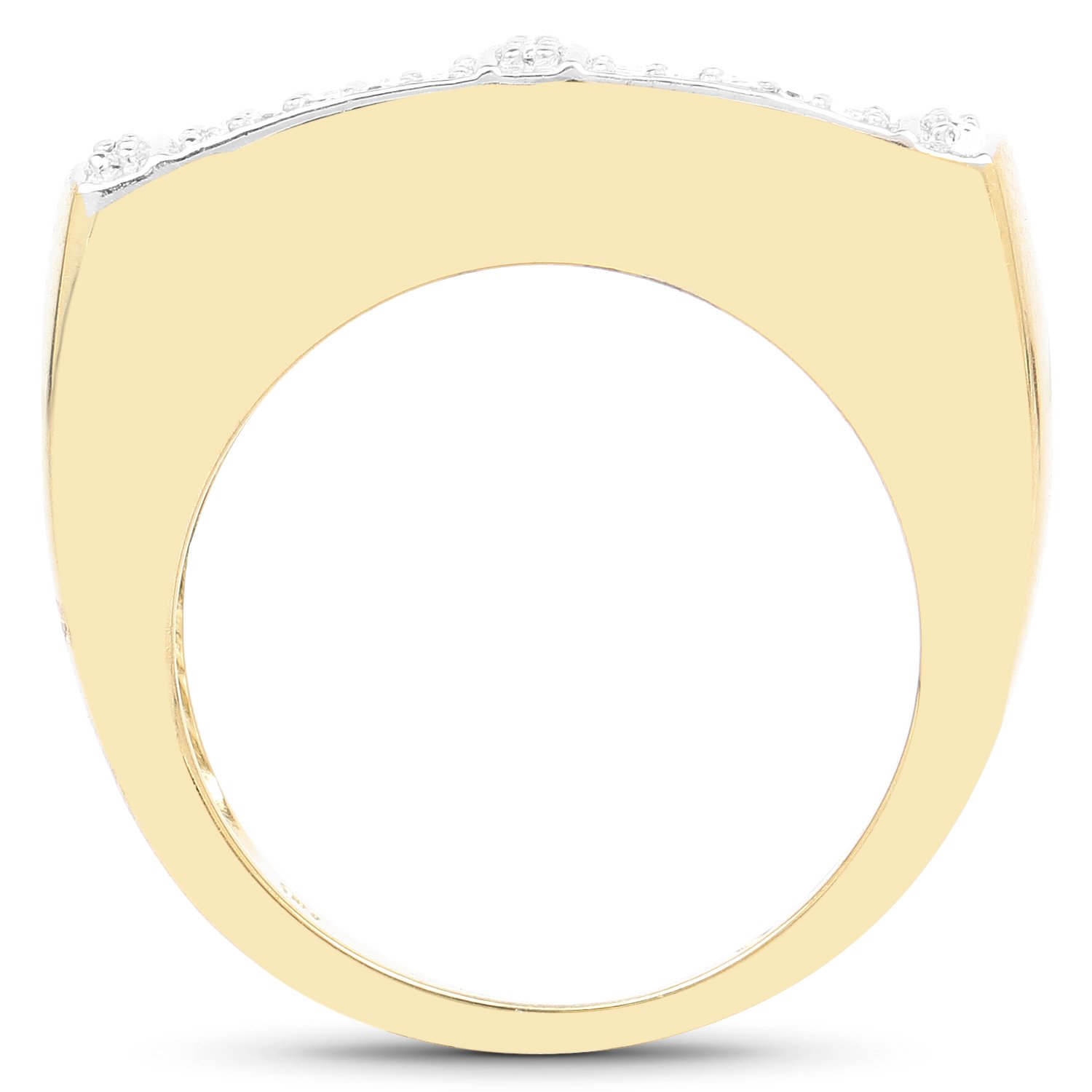 14K Yellow Gold Plated 0.25 Carat Genuine White Diamond .925 Sterling Silver Ring for Women - Elegant Wedding, Engagement & Anniversary Jewelry Gift