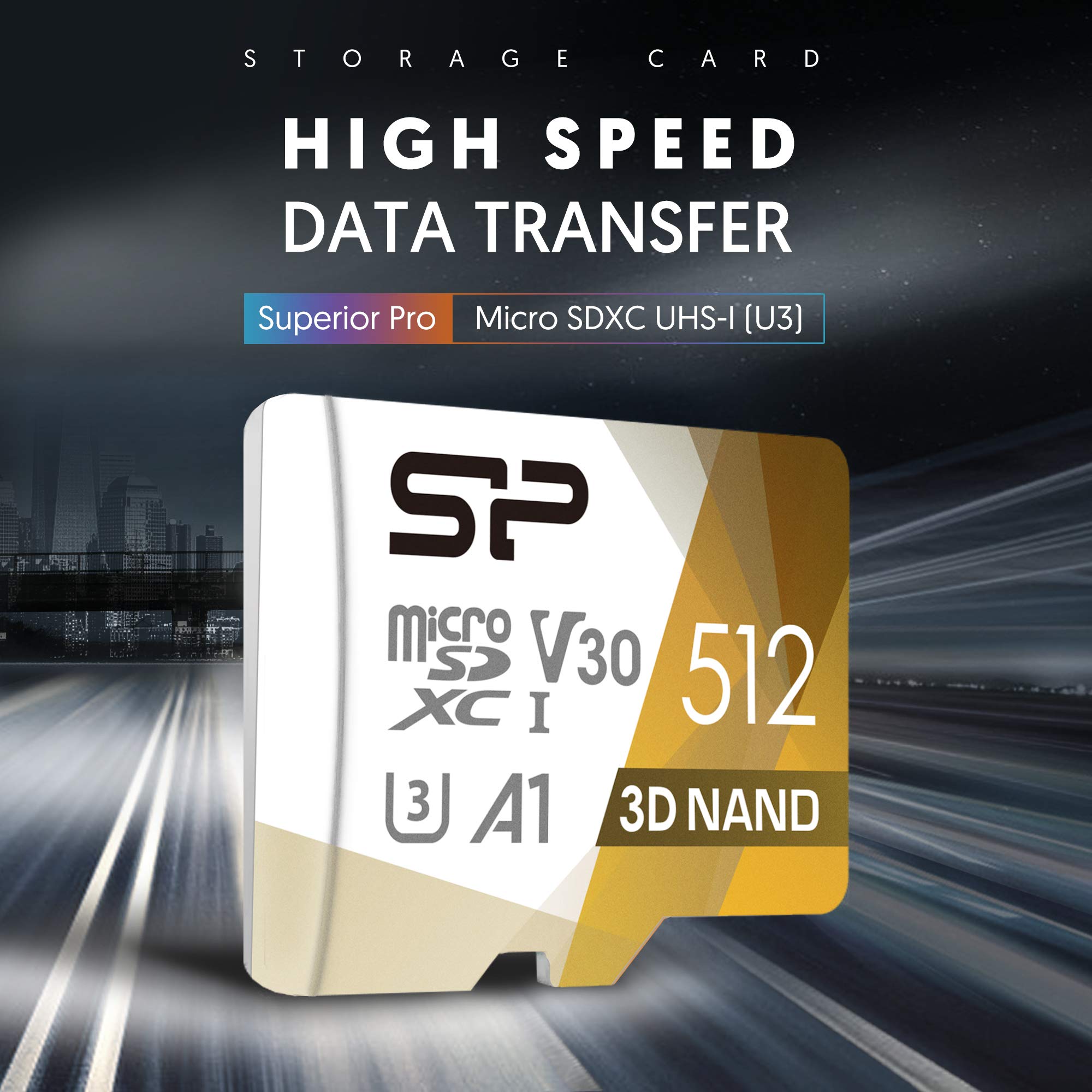 512GB Micro SD Card U3 V30 SDXC Memory Card - High Speed with Adapter - Compatible with Nintendo Switch, Drones, Action Cameras & Smartphones - Expand Storage for Gaming, 4K Video & Mobile Devices