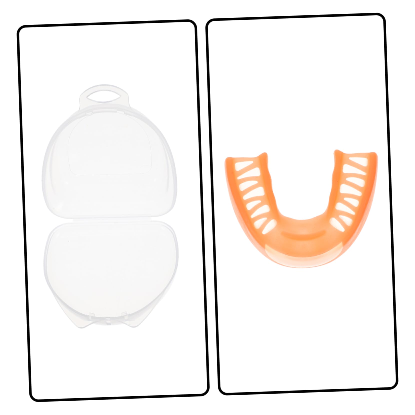 WOONEKY Sports Mouth Guard - Breathable Boxing & Football Mouthguard for Teeth Protection - Orange EVA Gum Shield for MMA, Rugby, Hockey (Ideal for Training & Competition)