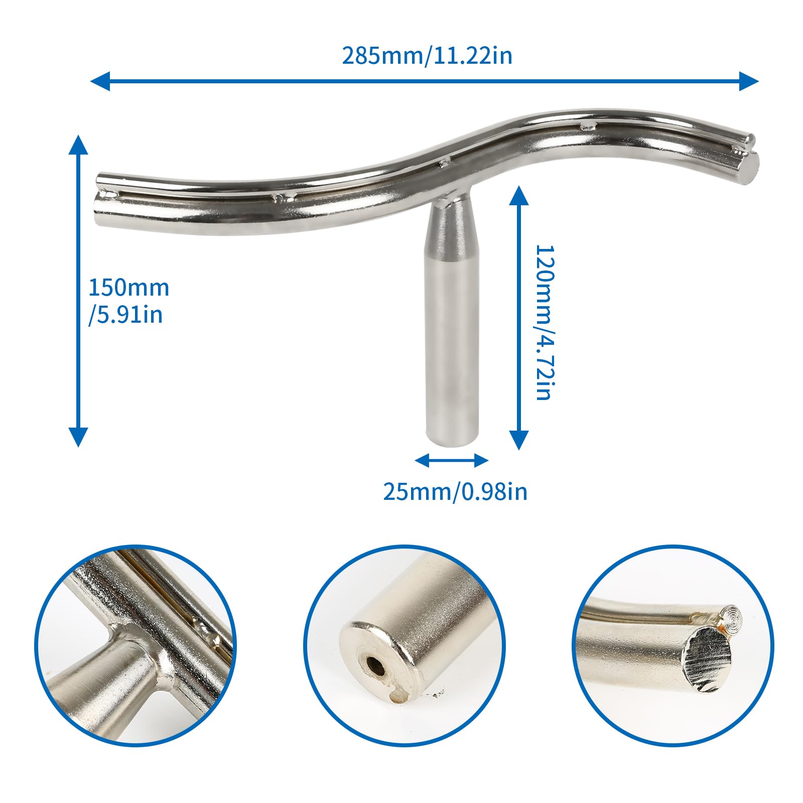 25mm Wood Lathe Tool Rest - S-Curved Bowl Turning Tool Holder for Woodworking | Perfect for Shaping Bowls, Pens & Spindles