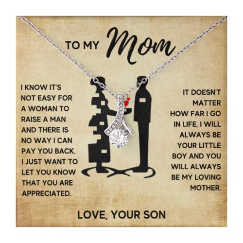 Best Mom Ever Necklace - Unique Birthday & Christmas Gift for Mom from Daughter or Son - Personalized Jewelry with Message Card & Gift Box - Perfect for Mother's Day, Anniversary & Special Occasions