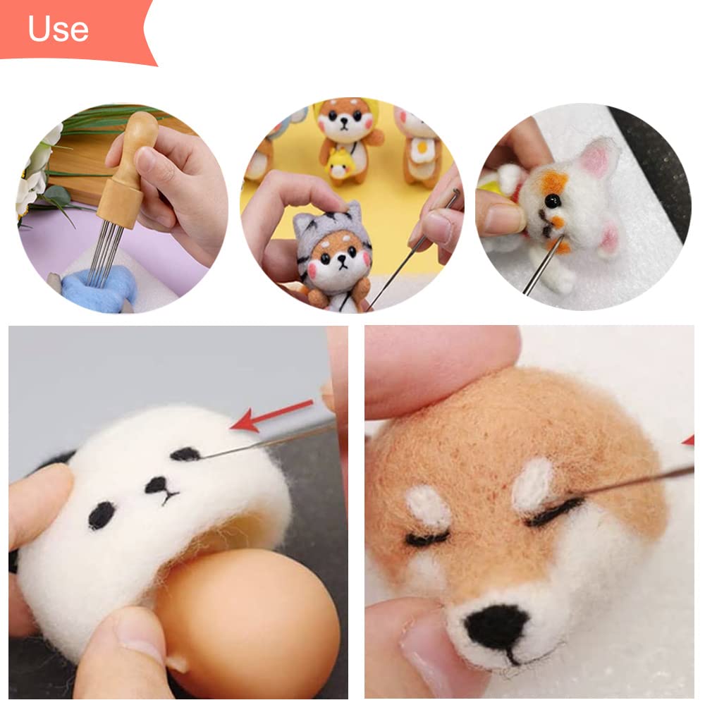 SKYPRO 8-Piece Wool Felting Needle Set - Professional Needle Felting Tools for DIY Craft, Sculpting & Fiber Art - Perfect for Handmade Toys, Decorations & Wool Sculptures