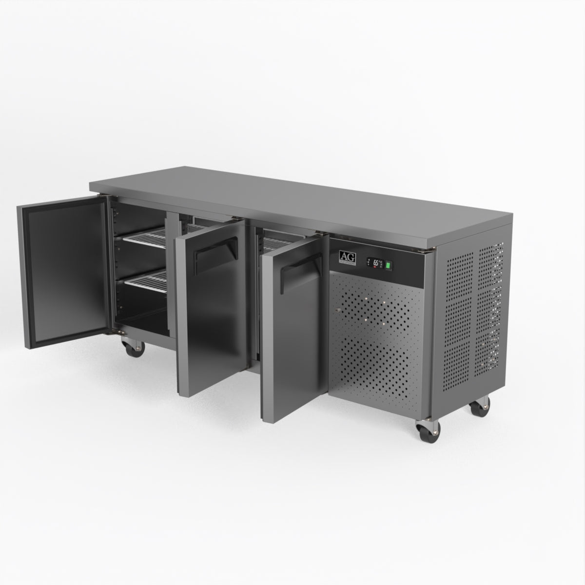 Commercial Refrigerator - 3 Door Under Counter Fridge 600mm Depth for Restaurants, Bars & Catering Businesses