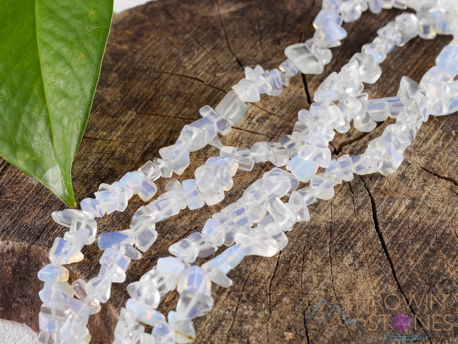 Opalite Crystal Necklace with Chip Beads - Long Beaded Handmade Jewelry for Women (E0798) | Perfect for Boho Style, Meditation & Spiritual Healing