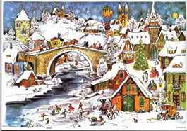 Traditional German Advent Calendar - Medium Size with Old World Villages & Nature Scenes | Perfect for Christmas Countdown, Holiday Decor & Gift Giving