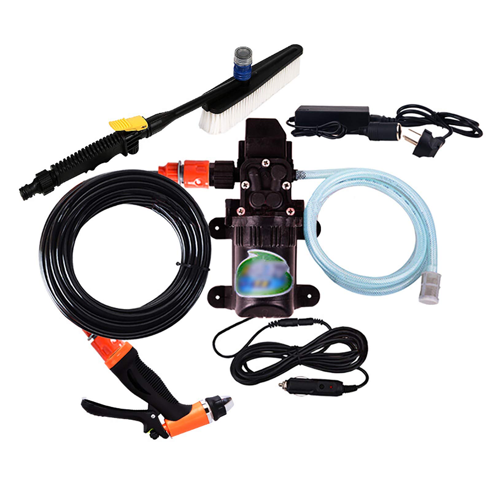 12V High Pressure Electric Car Wash Machine - 9L/min Water Pump with Trigger Spray Gun - Portable Auto Detailing Kit for Cars, Caravans, Yachts & Garden Cleaning (Ideal for Home, RV & Boat Maintenance)