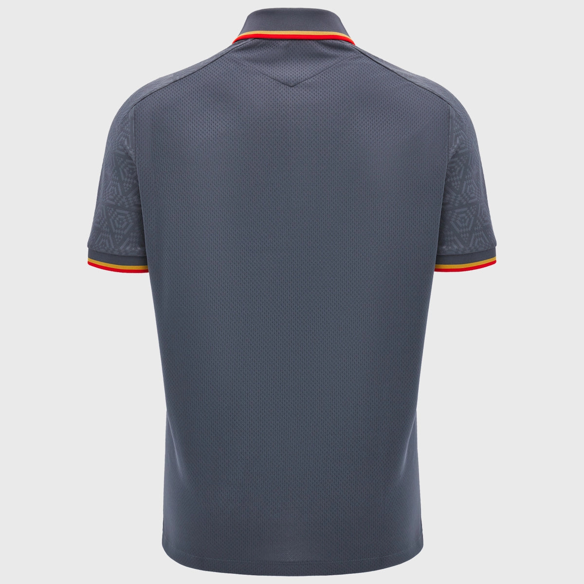 Wales Rugby Travel Polo Shirt for Men - Macron Official Teamwear in Anthracite Grey - Perfect for Rugby Matches, Travel & Casual Wear