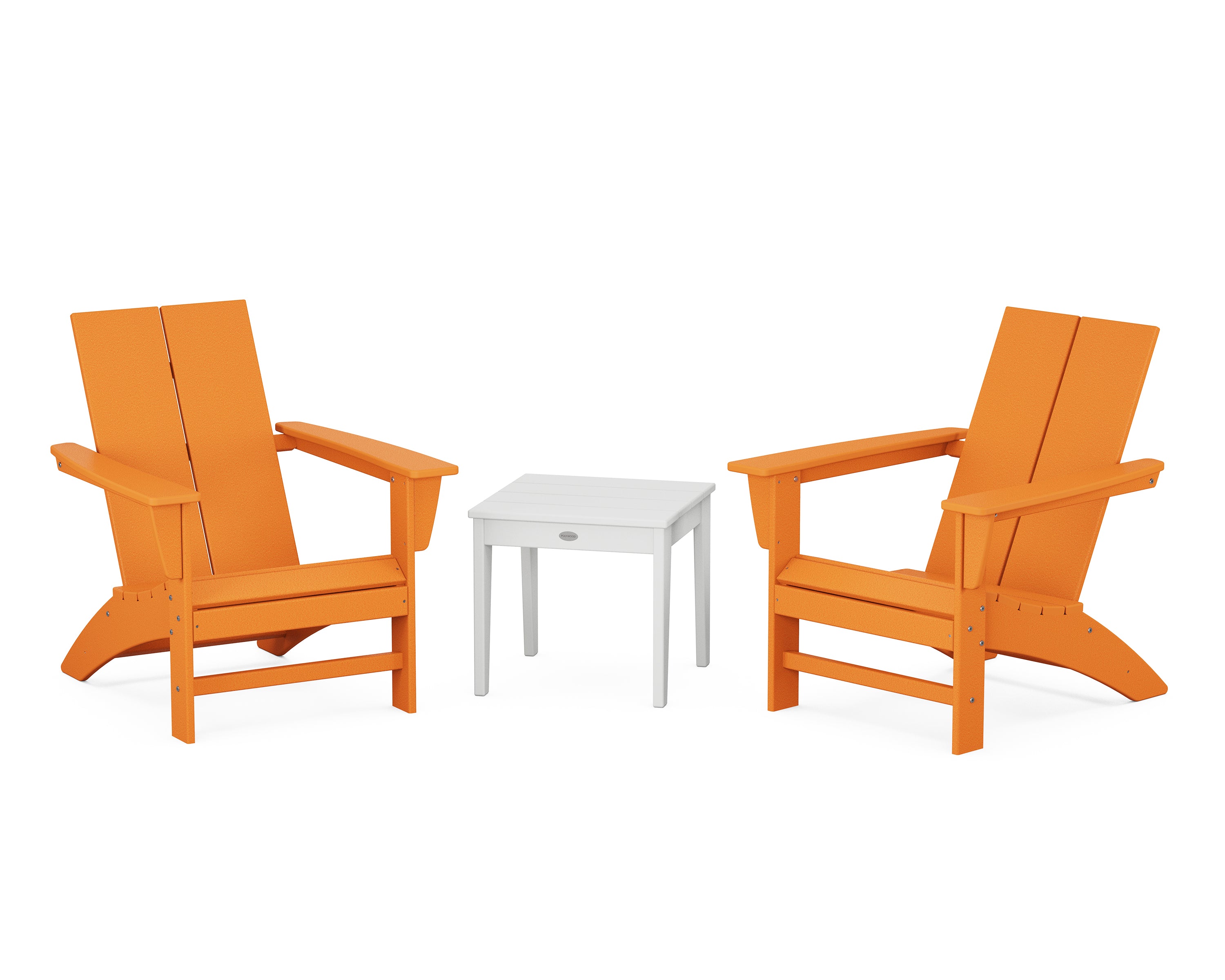 POLYWOOD Country Living Cottage Modern Adirondack Chair 3-Piece Outdoor Patio Set - Perfect for Backyard, Garden & Poolside Relaxation