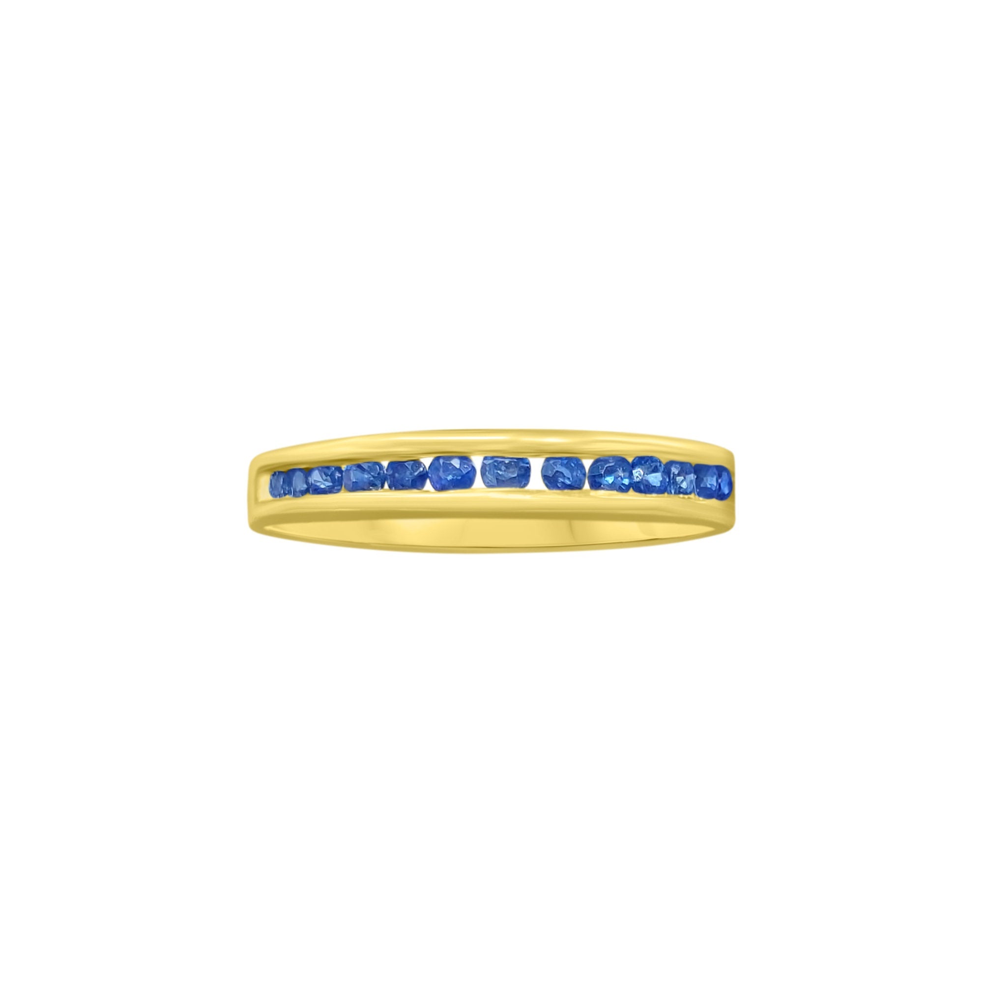 14K Yellow Gold Sapphire Stackable Ring for Women - Elegant Layering Jewelry for Everyday Wear, Gift Giving & Special Occasions