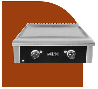 Wildfire Outdoor Living Ranch Pro 30-Inch Black 304 Stainless Steel Griddle - Heavy Duty Flat Top Grill for Camping, Backyard BBQs & Tailgating
