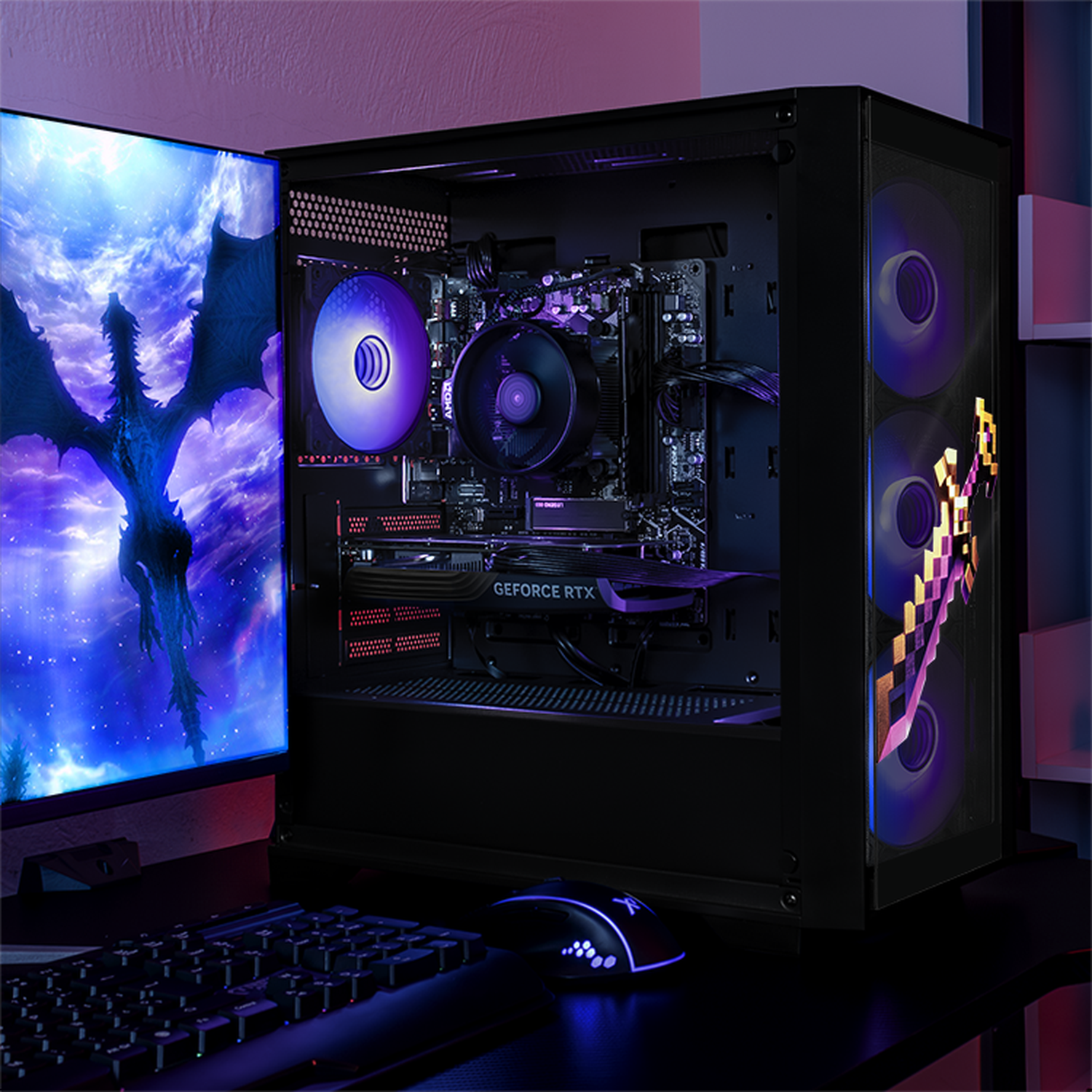 Xtreme Gaming PC with NVIDIA GeForce RTX 4060, AMD Ryzen 7 5700, 32GB RAM, 1TB SSD, WiFi - Perfect for Minecraft, Ender Dragon Battles & High-End Gaming