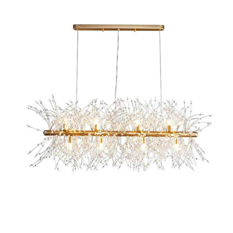 Modern Transparent Branch Chandelier - Elegant Dining Room Pendant Light for Kitchen Island, Breakfast Nook & Contemporary Home Decor