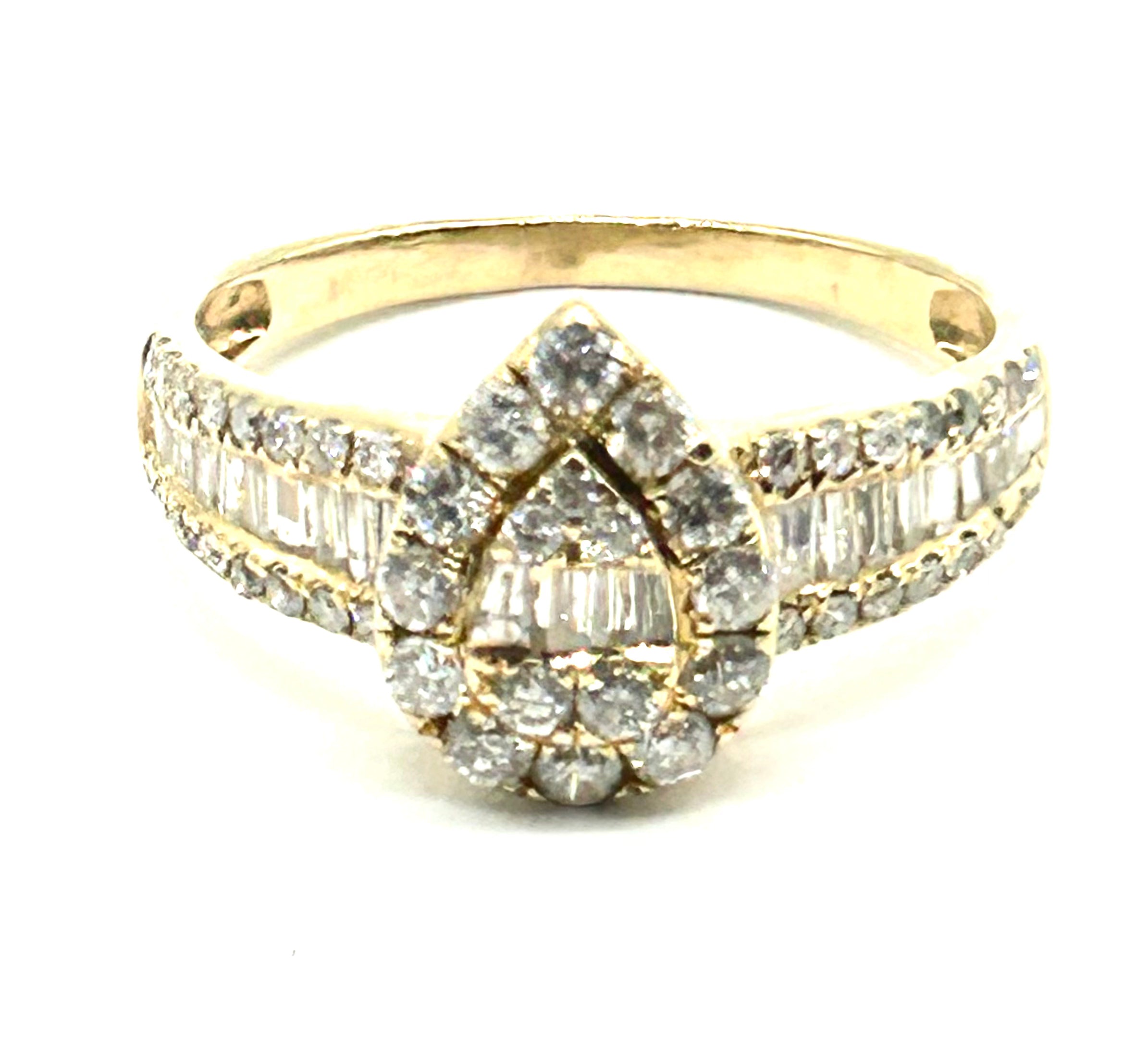 Elegant Women's Diamond Pear Halo Ring - 14K White Gold Engagement & Wedding Jewelry for Special Occasions