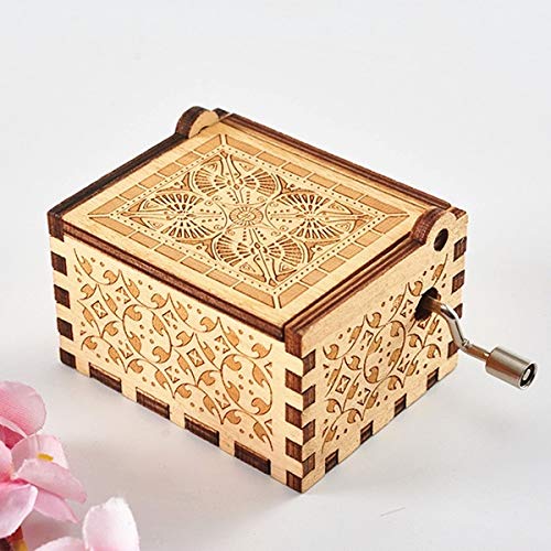 Hand Crank Wooden Music Box - Let It Go Musical Gift Box for Christmas, Birthday & Anniversaries - Unique Wooden Music Box for Home Decor & Special Occasions