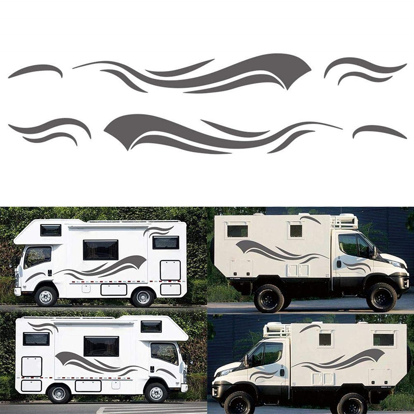Premium Car Vinyl Stripes Graphics Stickers Decals Kit - Custom Decals for RV, Trailer, Camper, Motorhome & Vehicles - Easy to Apply, Durable & Weatherproof - Perfect for Customizing Your Ride, Home Decor & Outdoor Adventures