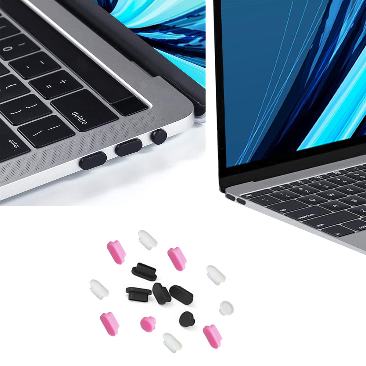 i-Tensodo 15 Pcs Silicone Anti Dust Plugs Covers for MacBook Pro 13