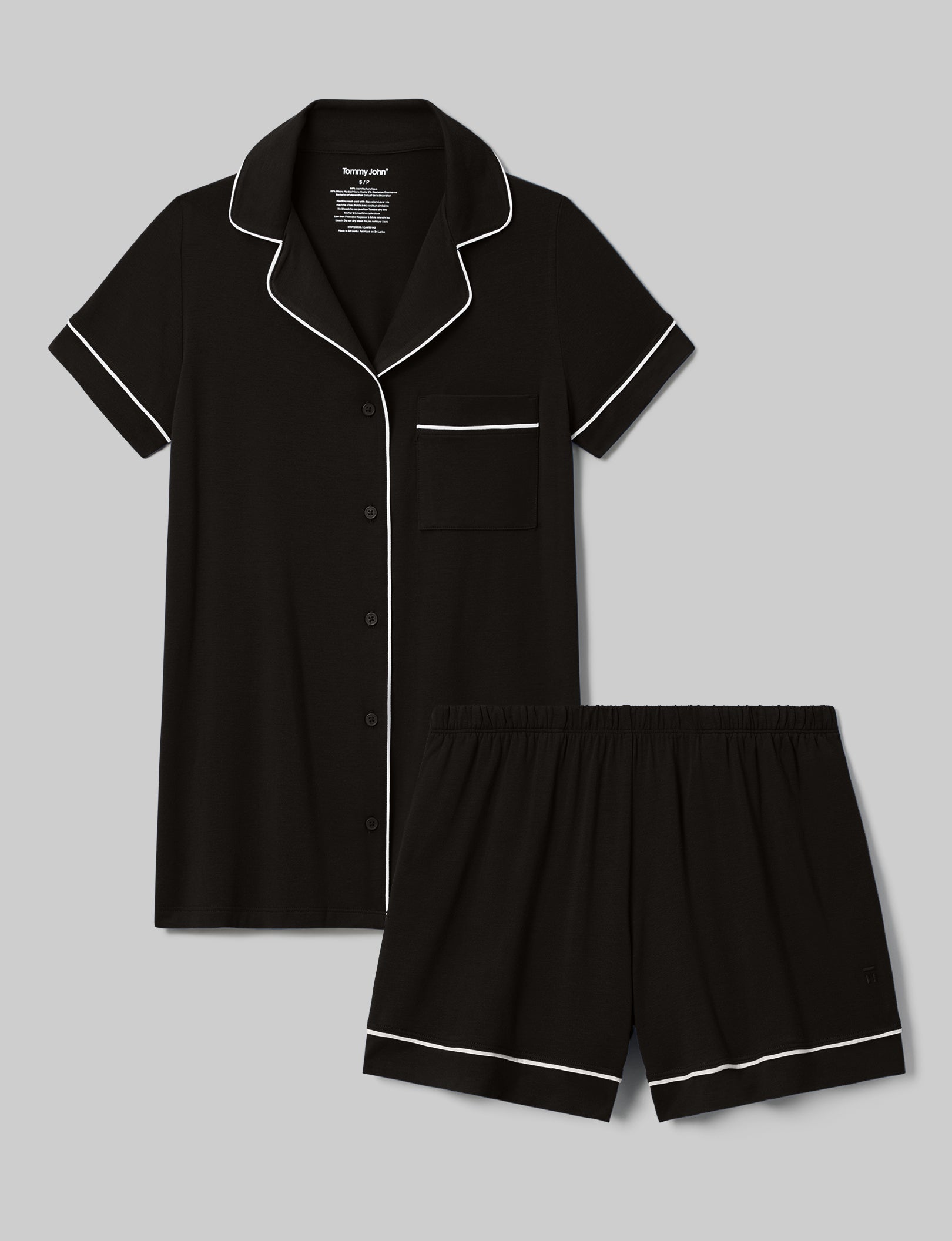Women's Soft Cotton Pajama Set - Comfortable Sleepwear Top & Shorts for Lounge, Travel & Relaxation at Home
