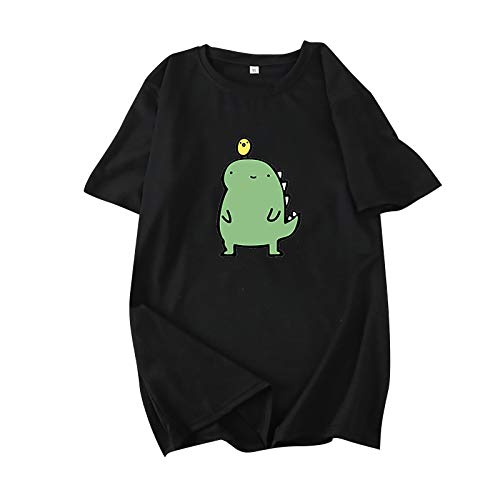 Dinosaur Print Women's Casual Short Sleeve T-Shirt - O-Neck Graphic Tee for Women - Comfortable Sporty Top for Everyday Wear, Outings & Casual Fridays