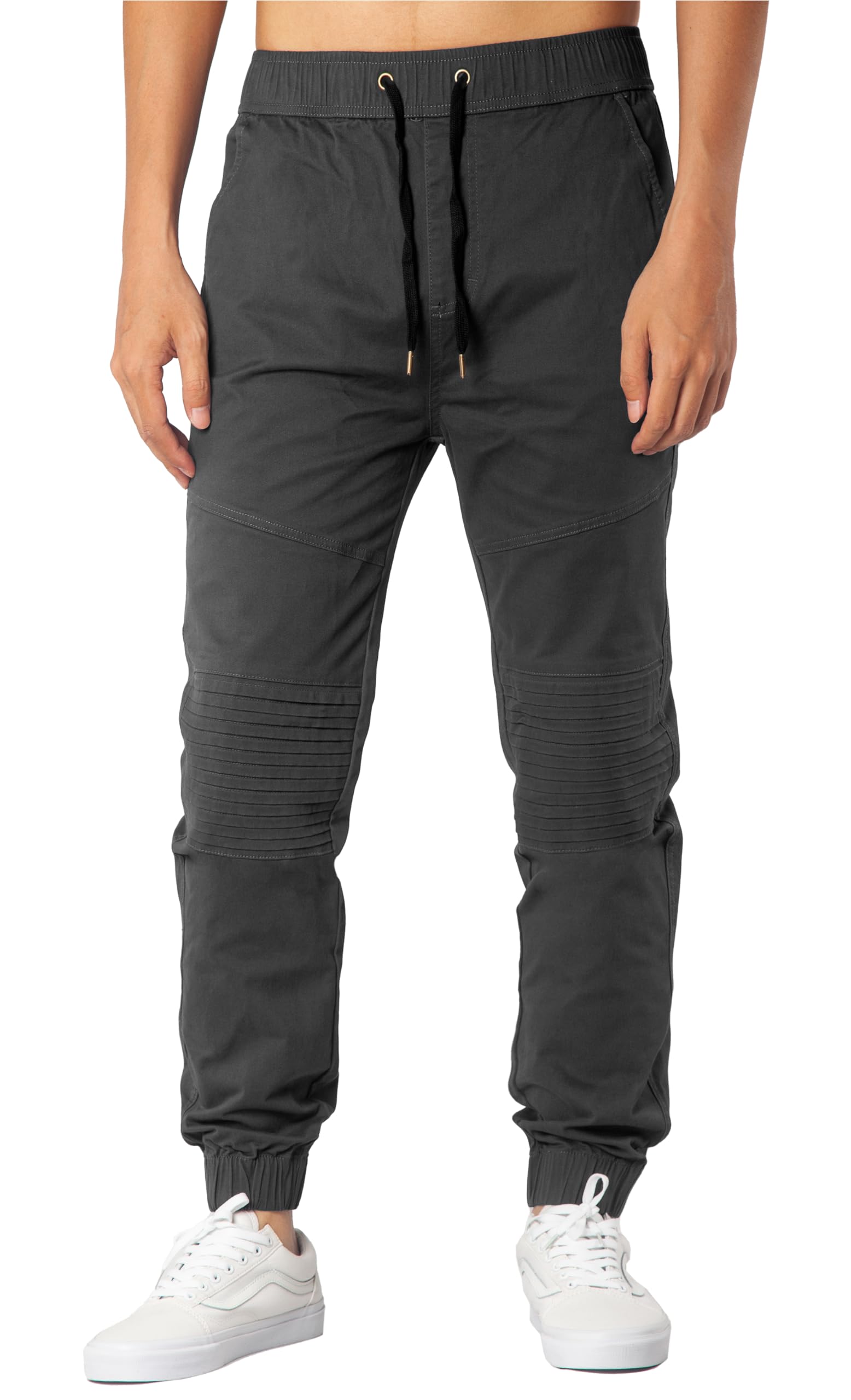 ITALYMORN Men's Joggers - Elastic Waist Sweatpants with Pockets, Comfortable Twill Travel Pants for Casual Wear, Gym & Outdoor Activities