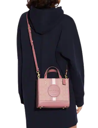 Coach Dempsey Tote 22 - Signature Jacquard Stripe Shoulder Bag with Coach Patch - Perfect for Work, Travel & Everyday Use