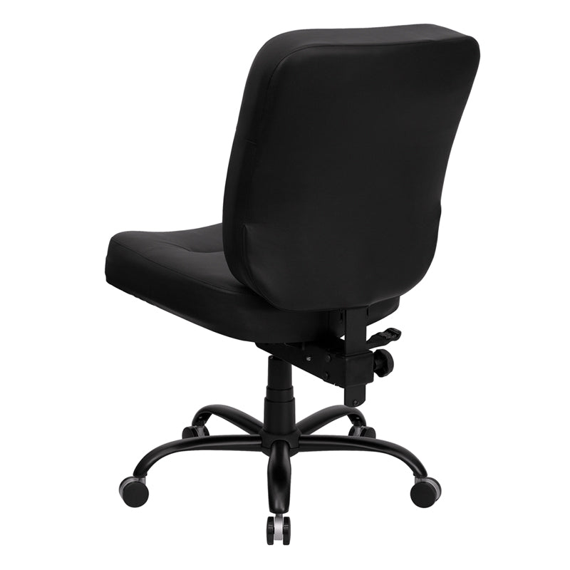 FLASH HERCULES Series Big & Tall 400 lb. Capacity Black Fabric Executive Swivel Ergonomic Office Chair with Rectangular Back - Perfect for Home Office, Gaming, and Heavy-Duty Workspaces