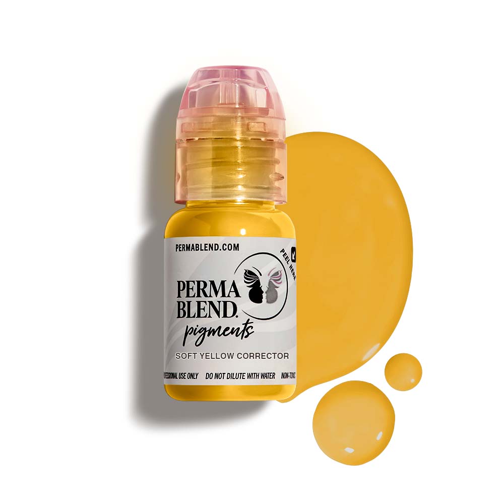 Perma Blend Soft Yellow Corrector Pigment - Tattoo Ink Corrector for Covering & Neutralizing - Perfect for Tattoo Artists & Permanent Makeup Professionals