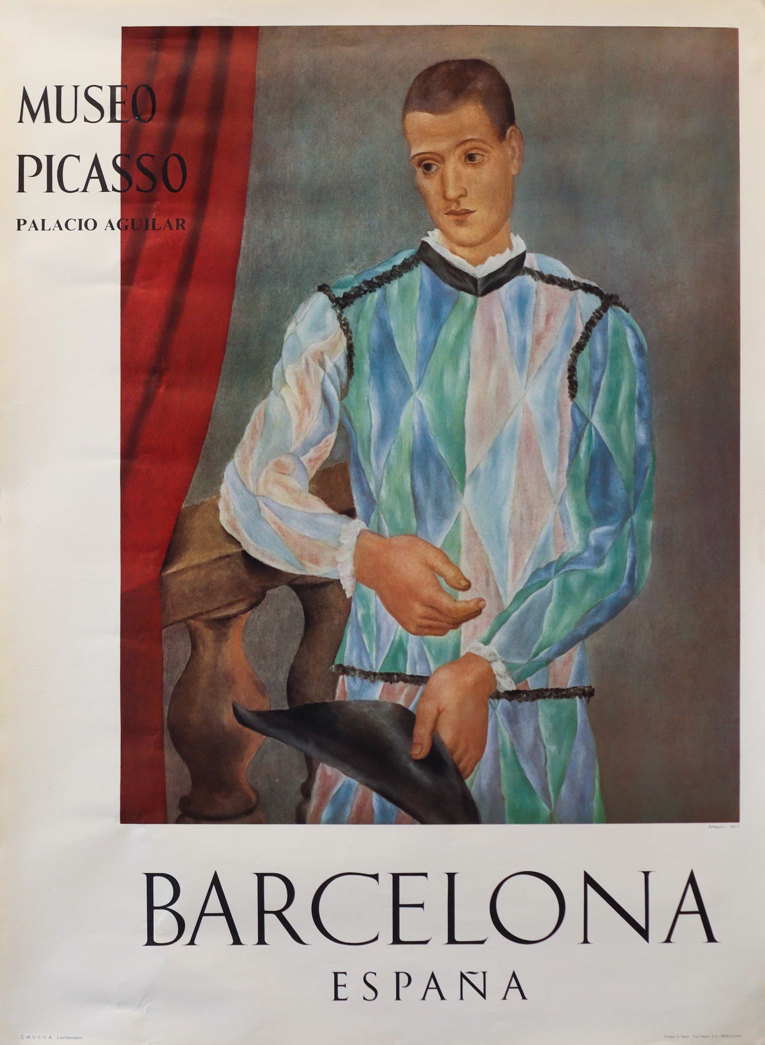 Vintage 1966 Picasso Exhibition Poster - Arlequin Art Print from Museo Picasso Barcelona - Perfect for Home Decor, Office & Art Collections