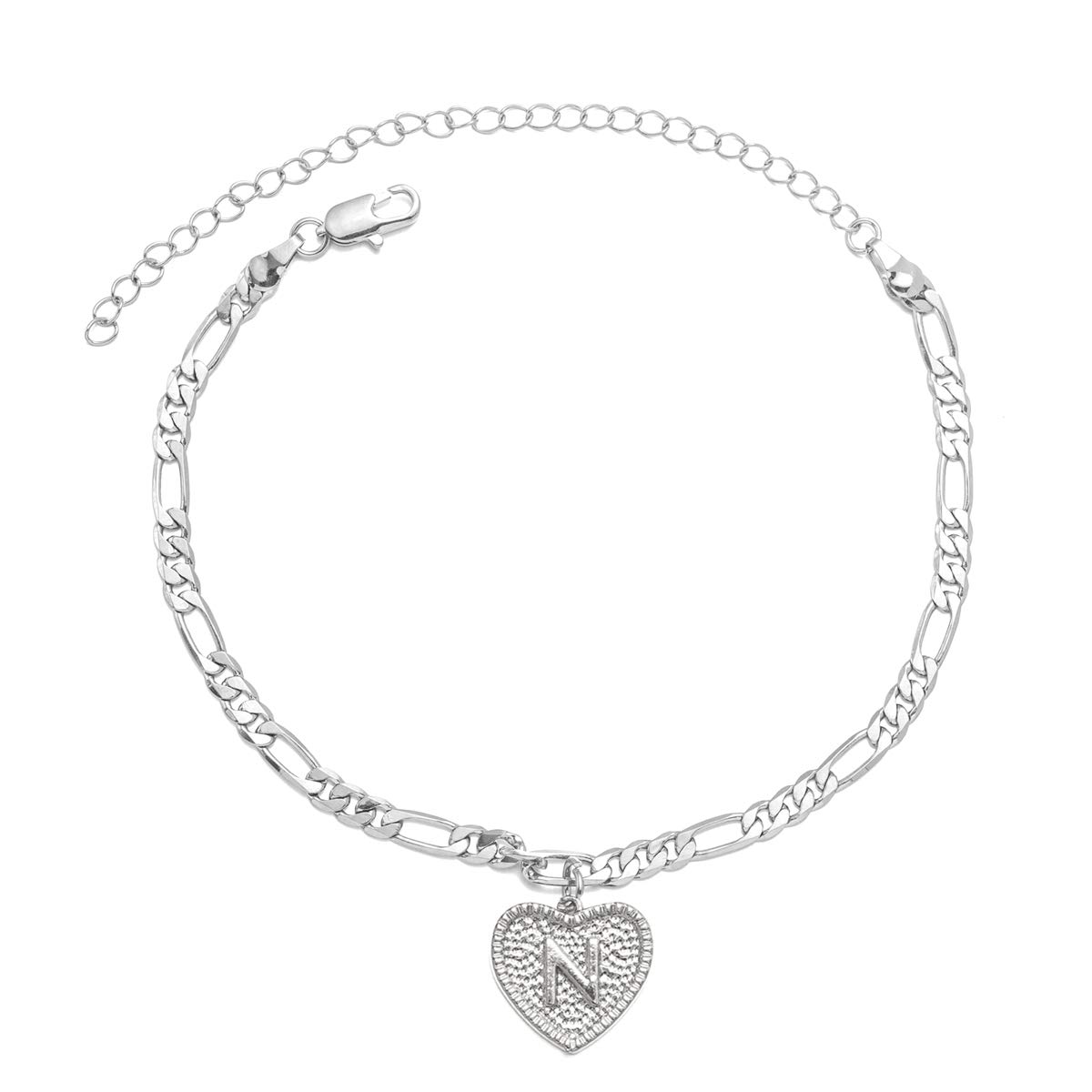 18K Gold & Silver Initial Ankle Bracelets for Women & Men - Custom Name Cuban Link Figaro Anklet for Women, Teen Girls - Perfect for Gifts, Beach Wear & Everyday Fashion