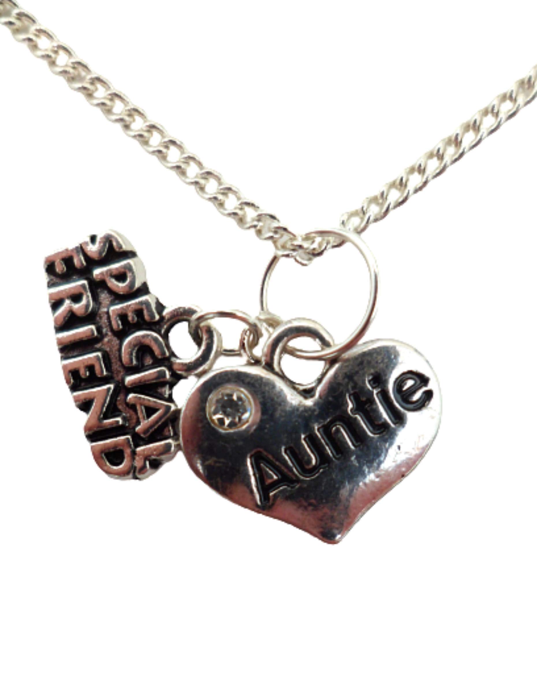 Silver Heart Charm Necklace for Aunt & Special Friend - Gift Idea