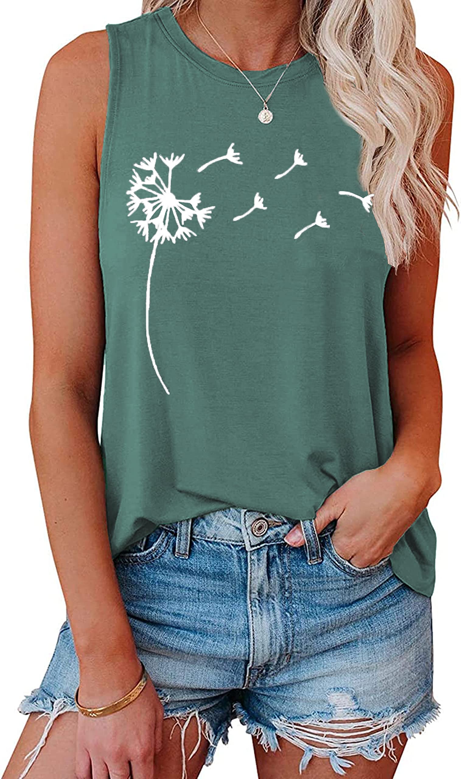 Women's Casual Loose Graphic Tank Tops - Comfortable Sleeveless Summer T-Shirts & Tunic Tops | Perfect for Beach Outings, Yoga, and Everyday Wear