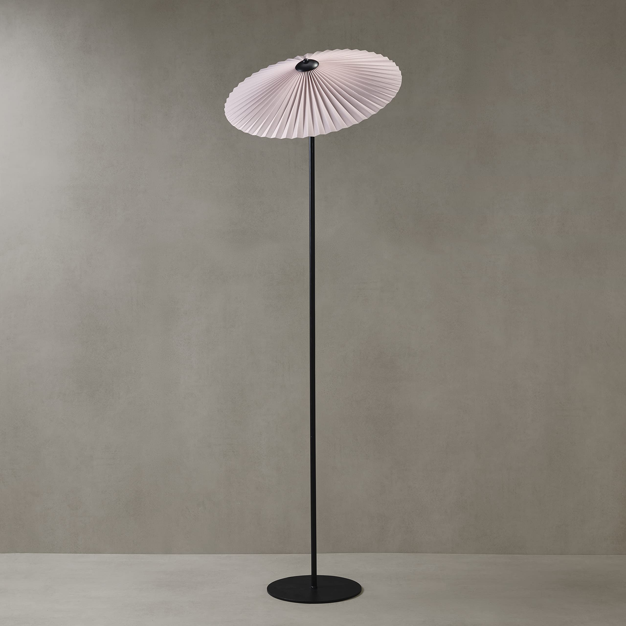 GENERAT STUDIO 55-inch Pleated Floor Lamp with LED Dimmer Bulb - Modern Umbrella Pleat Design Standing Light for Living Room, Bedroom & Office - Soft Fabric Shade, Corner Lighting (Pink) | Perfect for Reading, Relaxing & Home Decor