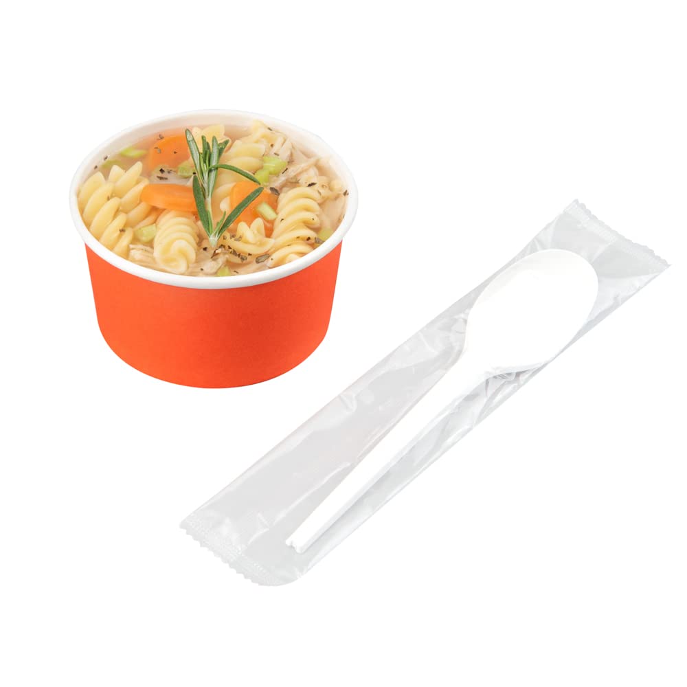 Eco-Friendly 6.5 Inch Compostable Spoons - 250 Pack Individually Wrapped Plant-Based Cutlery | BPI-Certified CPLA Disposable Silverware for Hot & Cold Foods | Perfect for Restaurants, Catering, Parties & Outdoor Events