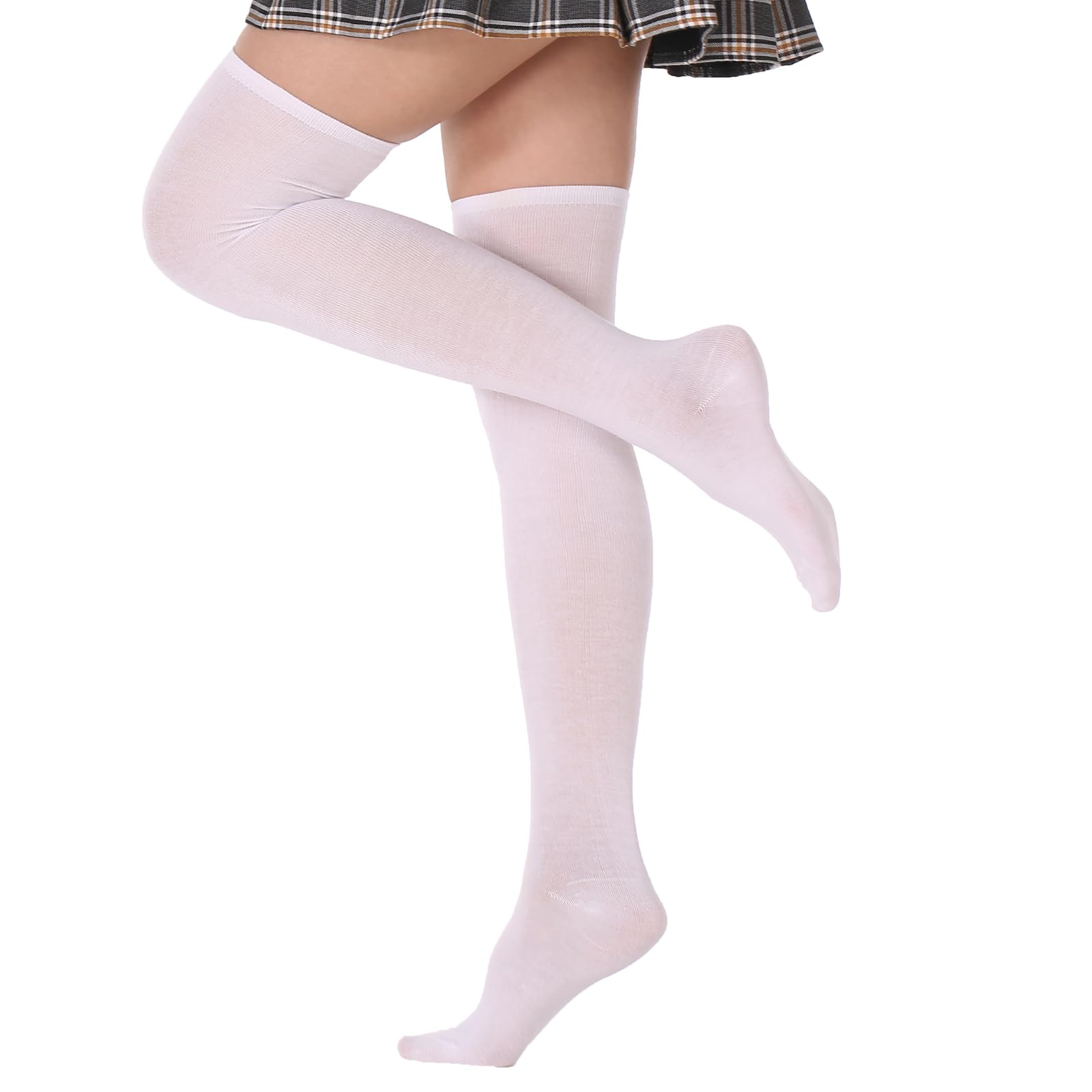 Ammiko Women's Thigh High Socks - Cotton Striped Over The Knee Socks, Long Knee High Stockings for Women | Casual, Comfortable & Stylish for Daily Wear, Outfits, and Fashion Looks
